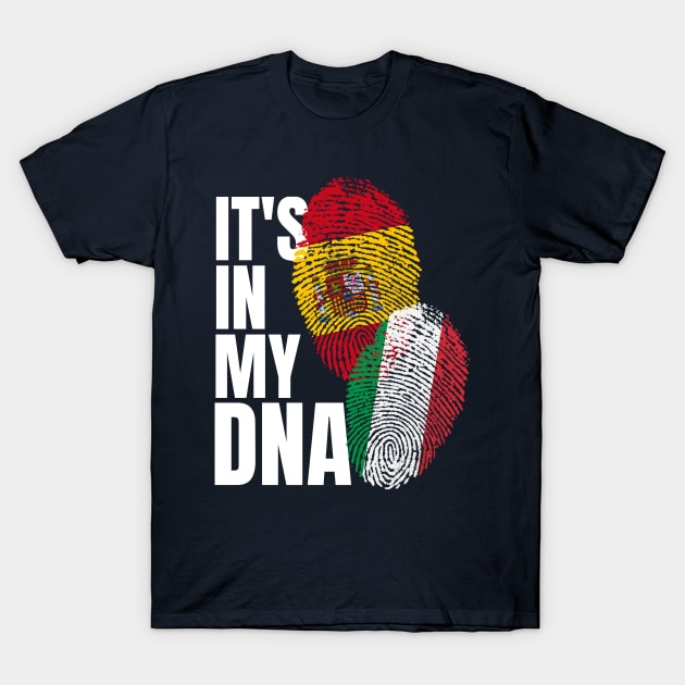 Spaniard And Italian Mix DNA Flag Heritage Gift T-Shirt by Just Rep It!!